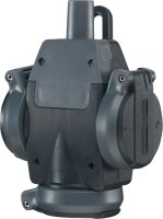 Schuko-ultra-3fach-Vollgummi- Hängekupplung, IP 54,...