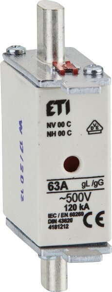 Sicherung NH AC 500V, Gr.01/ 100A, VPE 3