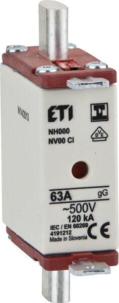 Sicherung NH AC 500V, Gr. C00/ 80A ISO, VPE 3