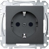 System M, Steckdose mit Kinderschutz Merten, polarweiß glänzend