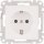 System M, Steckdose mit Kinderschutz Merten, polarweiß glänzend