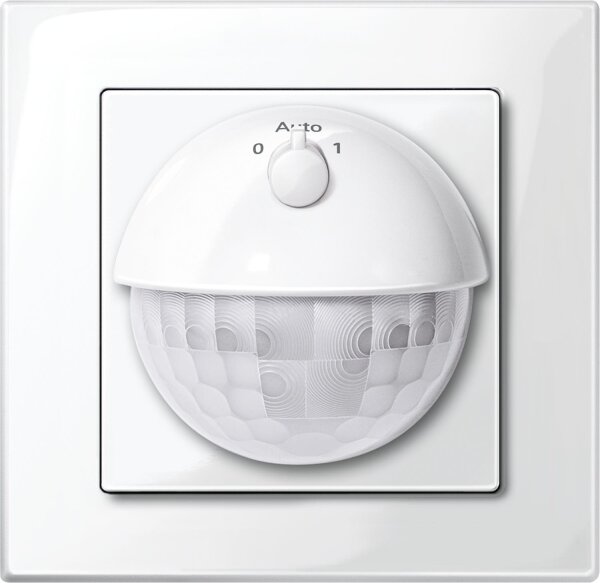 System M, Bewegungsmelder Argus 180 UP Sensor Modul mit Schalter Merten, polarweiß glänzend