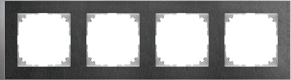 M-Pure, Decor Rahmen, 4fach, Schiefer/aluminium
