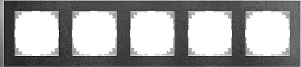 M-Pure, Decor Rahmen, 5fach, Schiefer/aluminium