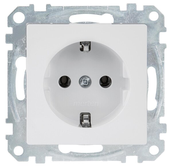 Schuko-Steckdose Merten System M, aktivweiß glänzend, 1 Stück