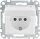 Schuko-Steckdose Merten mit Klappd., System M, IP44, Aktivweiß glänzend,1 Stück
