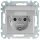 Schuko-Steckdose Merten  mit Klappd., System M,IP44,aluminium, 1 Stück