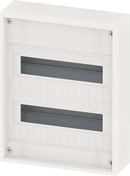 Kleinverteiler ohne Tür Aufputz, 2-reihig, 24 Module