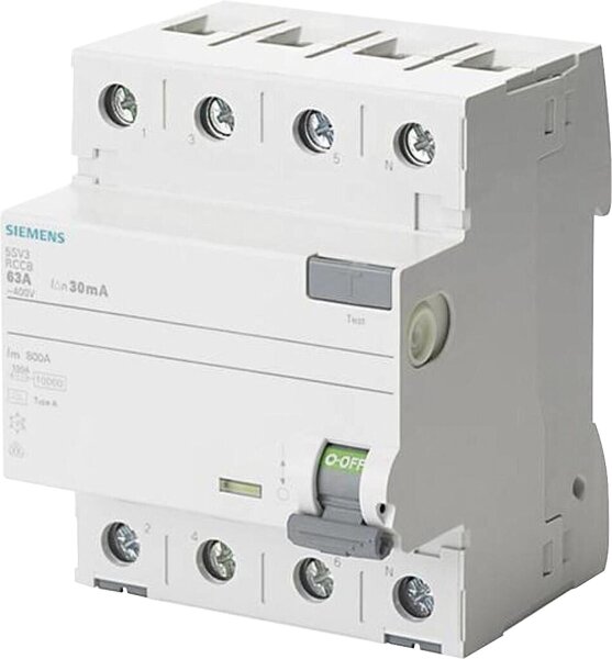 FI-Schutzschalter Siemens, 4-polig, Typ A, 40A, 30mA, 5SV3344-6
