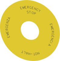 Unterlegschild rund,für Not-Halt- Pilzdrucktaster,...