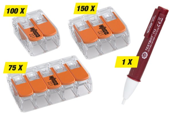 Aktionspaket Wago 326-teilig  Verbindungsklemmen Serie 221