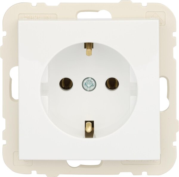 Schuko-Steckdose,m. Steckklemmen Polarweiss, Unterputz