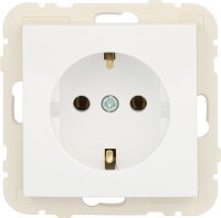 Schuko-Steckdose,m. Steckklemmen Polarweiss, Unterputz