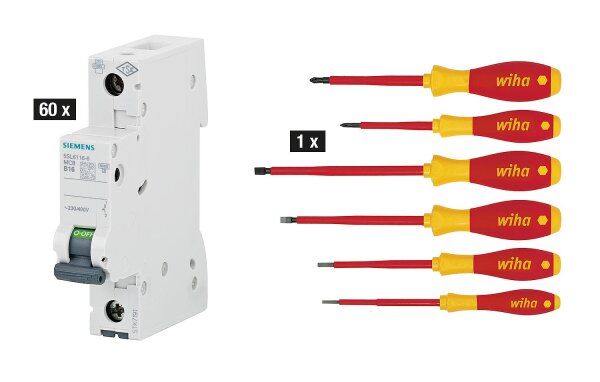 LS Schalterpaket 2 Siemens 61-teilig