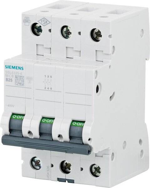 Leitungsschutzschalter Siemens, 6KA, 3-polig, B16A, 5SL6316-6