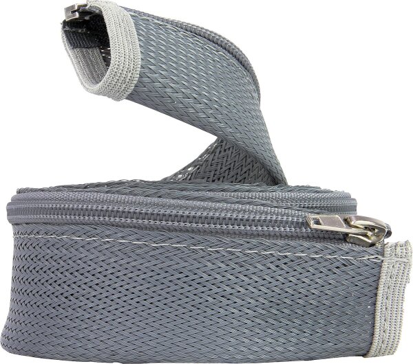 Kabelschlauch elastisch mit Reißverschluss, Grau, 1,5 m