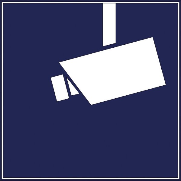 Aufkleber Videoüberwachung WAK-V, 100x100mm VPE=3 Stück