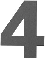 Hausnummernschild groß "0" anthrazit, Edelstahl