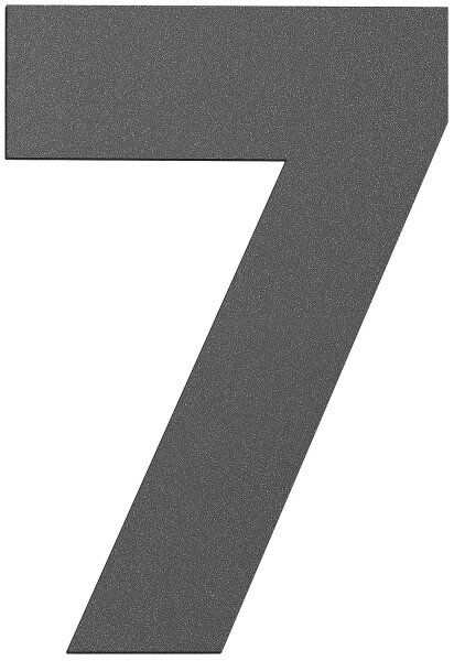Hausnummernschild groß "7" anthrazit, Edelstahl