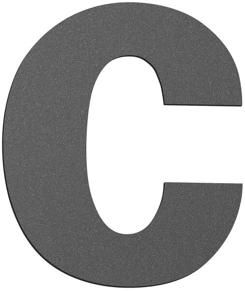 Hausnummernschild groß "c" anthrazit, Edelstahl