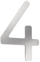 Hausnummernschild klein "6", Edelstahl