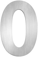 Hausnummernschild groß "0", Edelstahl