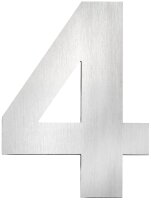 Hausnummernschild groß "3", Edelstahl