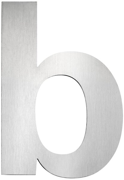Hausnummernschild groß "b", Edelstahl