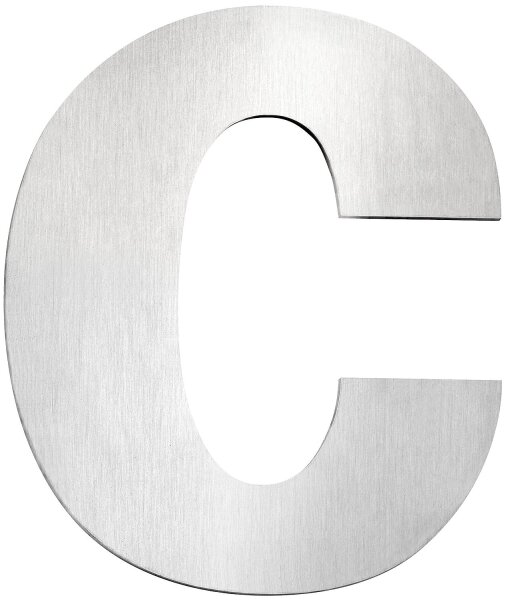 Hausnummernschild groß "c", Edelstahl