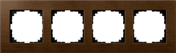 M-Plan Holzrahmen, 4 fach, Walnuss