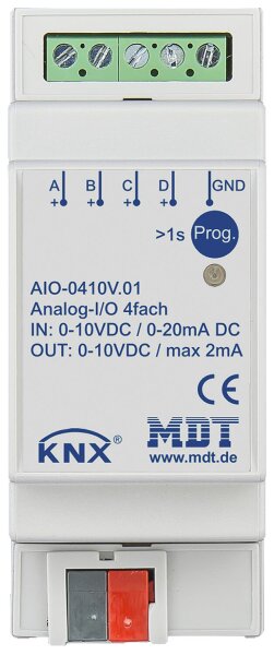 Analog Reiheneinbaugerät  I/O 4-fach, 2TE, REG, 0-10 V, Ein-/Ausgang umschaltbar