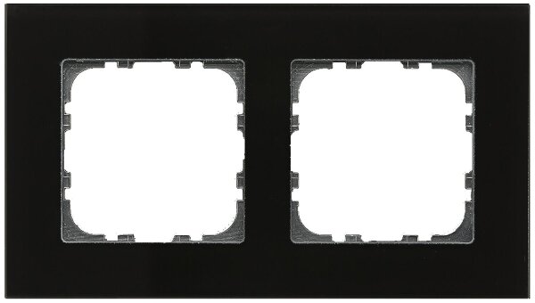 Glasrahmen Taster 2-fach für 55 mm Programme, Schwarz