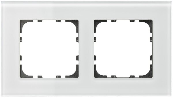Glasrahmen Taster 2-fach für 55 mm Programme, Weiß
