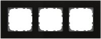 Glasrahmen Taster 3-fach für 55 mm Programme, Schwarz