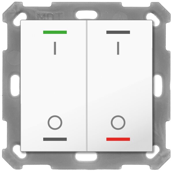 Taster Light 55 2-fach, RGBW, mit Temperatursensor, Reinweiß glänzend, Schalten