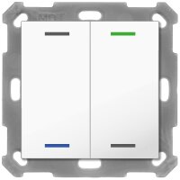 Taster Light 55 2-fach, RGBW, mit Temperatursensor, Reinweiß glänzend, Schalten