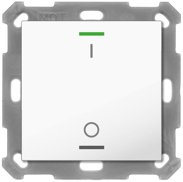 Taster Light 55 ohne Temperatursenor 1-fach, RGBW, Reinweiß glänzend, Schalten
