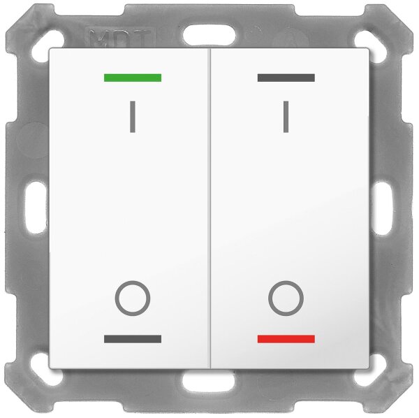 Taster Light 55 ohne Temperatursenor 2-fach, RGBW, Reinweiß glänzend, Schalten