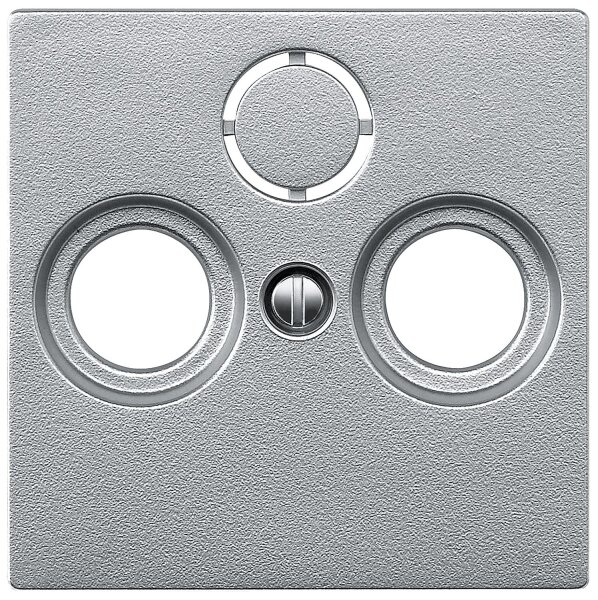 System M, Abdeckung für SAT-Antennendose 3-fach Merten, aluminium