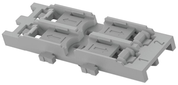Wago Befestigungsadapter 2-fach für Durchgangsverbinder mit Hebel 221-2532, mit Rastfuß, VPE 25