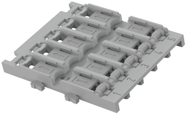 Wago Befestigungsadapter 5-fach für Durchgangsverbinder mit Hebel 221-2535, mit Rastfuß, VPE 25