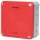 FR-Abzweigkasten 180x180x93mm, Ausbrechöffnungen IP66, PS, grau/rot, Sicherheitsbeleucht.