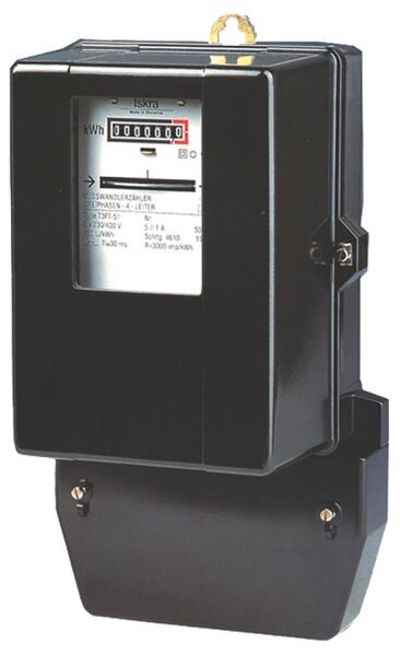 KDK Drehstromzähler, 3x230/400V, 10(40)A, elektromechanisch, instandgesetzt, beglaubigt mit Eichprotokoll