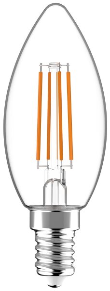 LED Filament Leuchtmittel - Kerze C35 E14 4.5W 470lm 2700K Klar 330° dimmbar