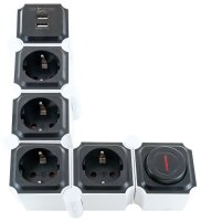 Flexible Steckdosenleiste schwarz