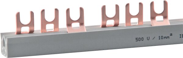 Sammelschiene GM.3.57.100/10, 1 Meter zuschneidbar 10 mm², Gabel, 3-phasig