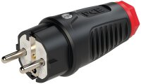 Schutzkontaktstecker Vollgummi (schwarz)