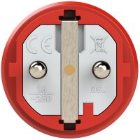 Schutzkontaktstecker Gummi (rot/schwarz)
