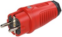 Schutzkontaktstecker Vollgummi (rot/schwarz)