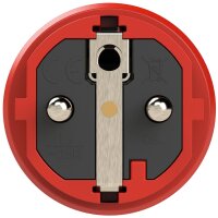Schutzkontaktstecker Vollgummi (rot/schwarz)